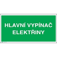 Tabulka – Hlavní vypínač elektřiny